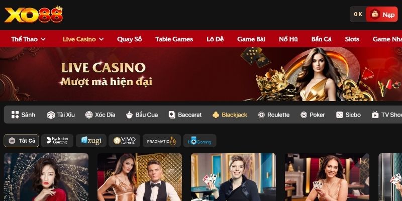 Blackjack Xo88: Sảnh chơi bài trực tuyến đỉnh của đỉnh 2 Tổng quan về BlackJack