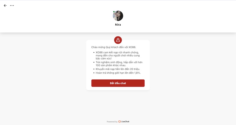 Liên hệ Xo88: Cách giải quyết vấn đề nhanh chóng 24/7 3 Liên lạc qua chat live trên website Xo88